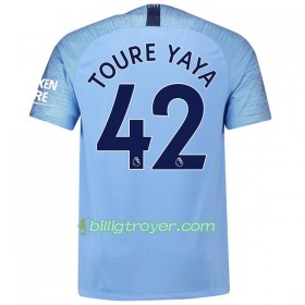 Billige Fotballdrakter Manchester City Toure Yaya 42 Hjemmedraktsett 2018/19 Kortermet